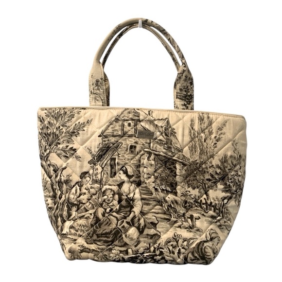 Pierre Deux Handbags - PIERRE DEUX Vintage French Country Cream Tote Bag with Vintage Toile Print